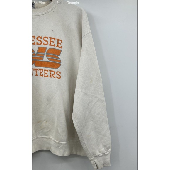 Soffe Heavy Sweats Tennessee Volunteers Sweatshirt Unisex XXL White Orange FLAWS - Picture 4 of 11